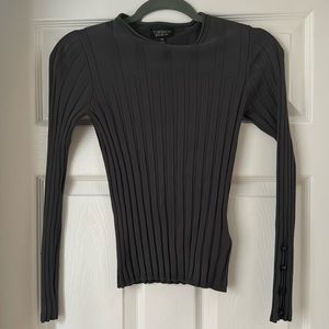 TopShop Knit Ribbed Long Sleeve Top